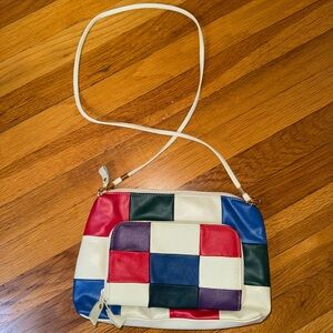 Vintage 90s Multicolor Patchwork Crossbody Bag